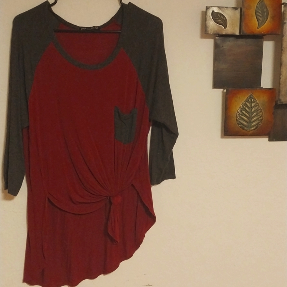 RED BASEBALL T. Quarter sleeve. American Dream 1X